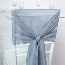 Dusty Blue Chiffon Chair Sash for DIY 22 Inch x 78 Inch 5 Pack