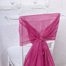 5 Pack | 22" x 78" Fuchsia DIY Premium Designer Chiffon Chair Sashes