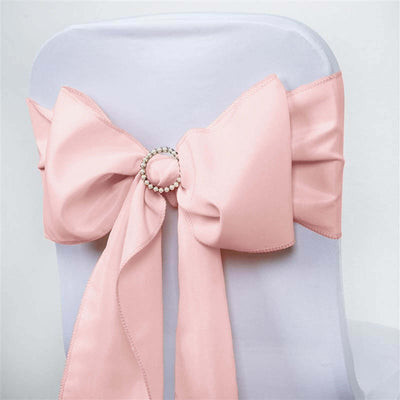 5 Pack Polyester Chair Sashes 6"x108" Blush
