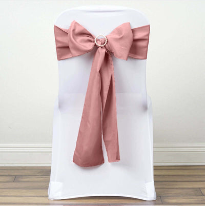 5 Pack Polyester Chair Sashes 6"x108" Dusty Rose