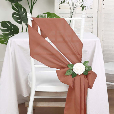 5 Pack Polyester Chair Sashes 6"x108" Terracotta (Rust)