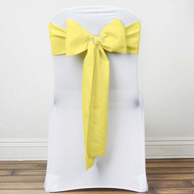5 Pack Polyester Chair Sashes 6"x108" Yellow