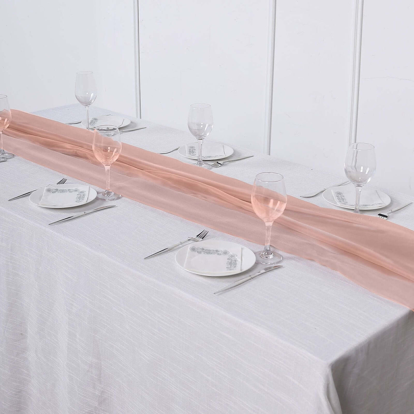 Dusty Rose 6ft Premium Chiffon Table Runner | eFavormart.com