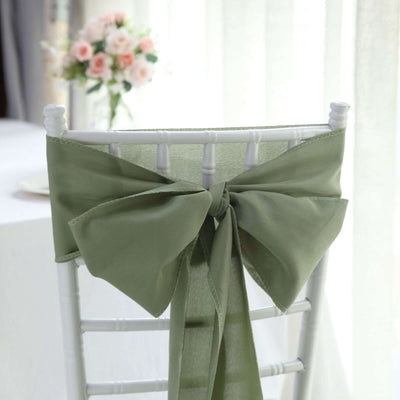 5 Pack Polyester Chair Sashes 6"x108" Dusty Sage Green