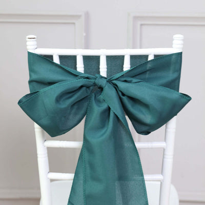5 Pack Polyester Chair Sashes 6"x108" Peacock Teal
