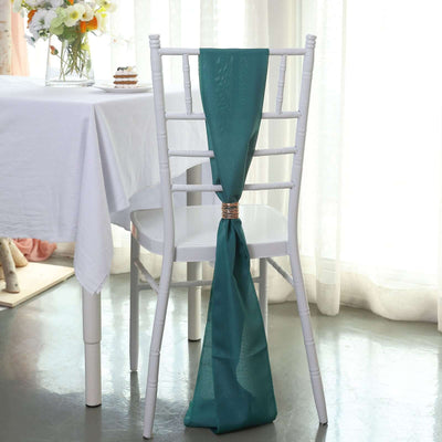 5 Pack Polyester Chair Sashes 6"x108" Peacock Teal