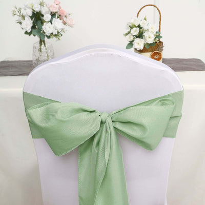 5 Pack Polyester Chair Sashes 6"x108" Sage Green