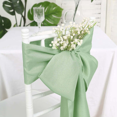 5 Pack Polyester Chair Sashes 6"x108" Sage Green