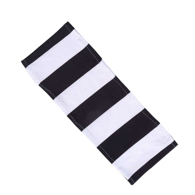 5 Pack Spandex Chair Sashes 5"x14" Black/White Vertical Stripes - Durable & Reusable Stretch Fitted Sash Bands for Exquisite & Romantic Weddings