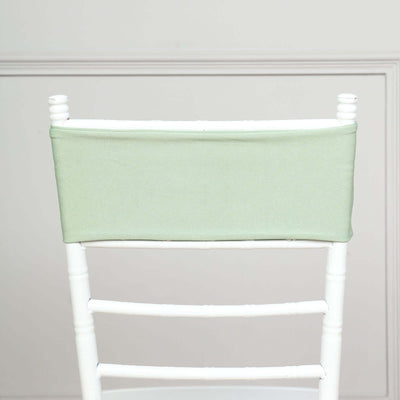 5 Pack Stretch Spandex Chair Sashes 5"x12" Sage Green - Two Ply Heavy Duty Fitted Chair Bands