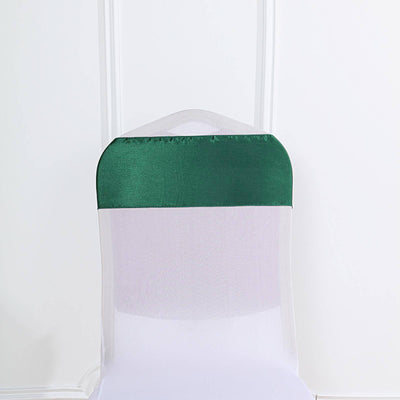 5 Pack Satin Chair Sashes 6"x106" Hunter Emerald Green - Reusable Chair Bows with Smooth Finish