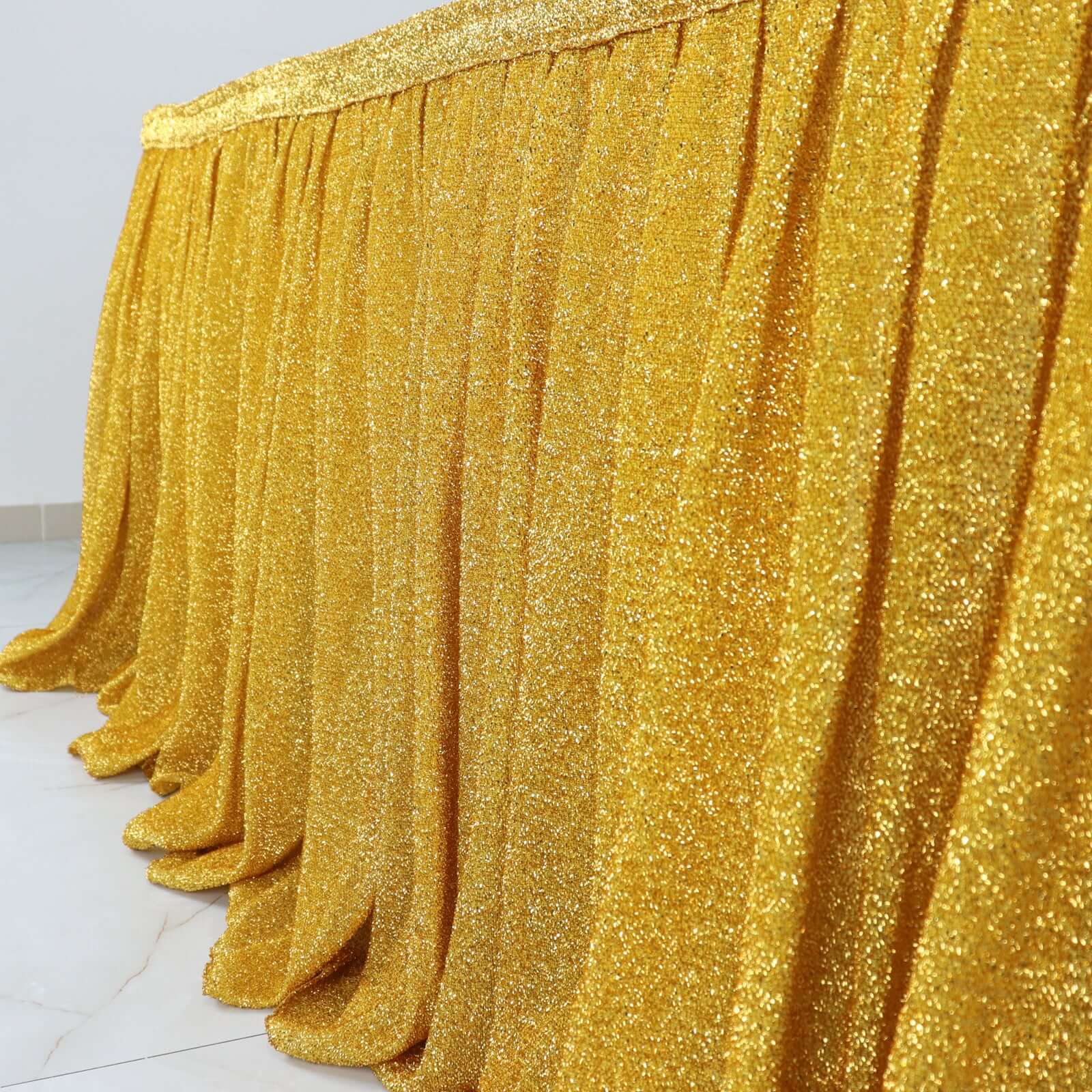 Gold Metallic Shimmer Table Skirt 17ft