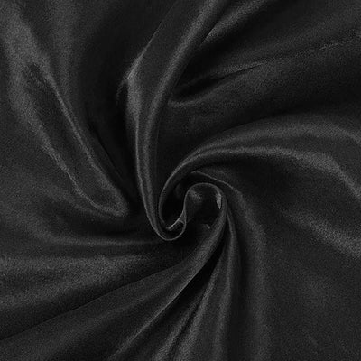 Satin Round Tablecloth 108" Black - Smooth & Durable Table Cover for Polished Event Decor