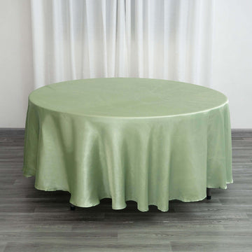 Sage Green Seamless Satin Round Tablecloth 108"