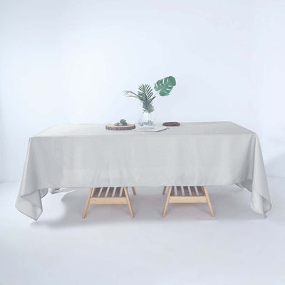 Polyester Rectangle Tablecloth 72"x120" Silver with Wrinkle-Resistant Finish - Reusable Table Cover