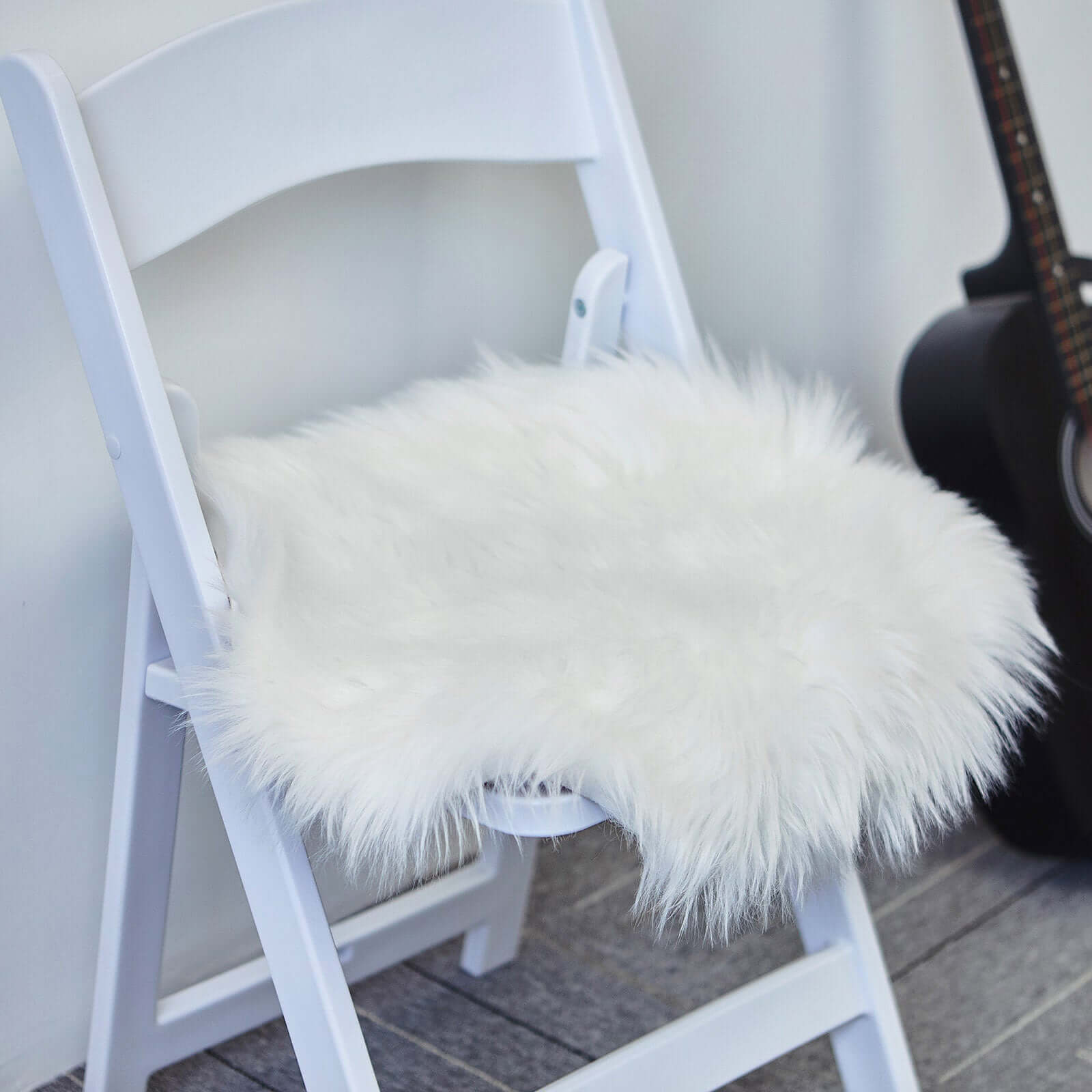 Soft White Faux Sheepskin Seat Cushion eFavormart