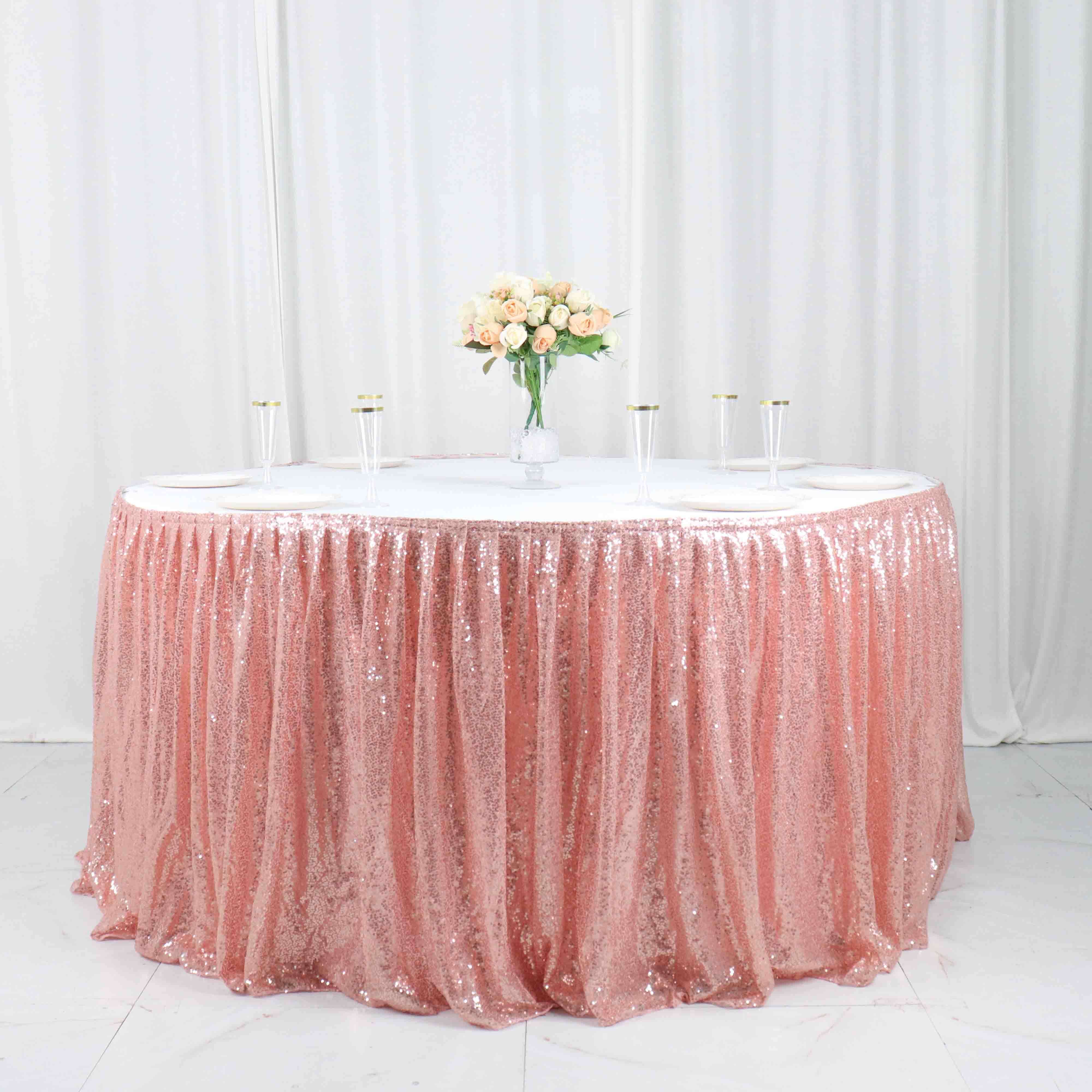 Gold pleated table outlet skirt