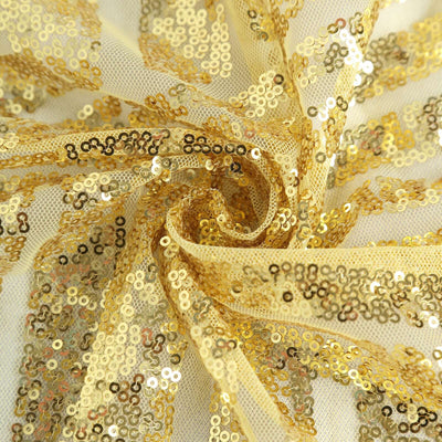 Sequin Rectangle Tablecloth 90"x132" Gold with Diamond Pattern Design - Seamless Shimmering Decor for Special Occasions