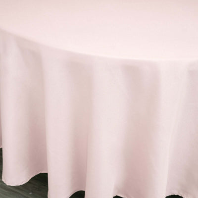 Polyester Round Tablecloth 108" Blush - Durable and Stain-Resistant for Easy Maintenance
