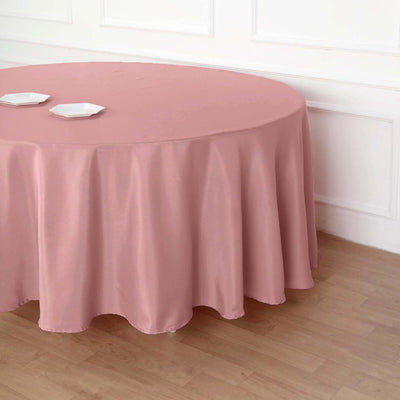 Polyester Round Tablecloth 108" Dusty Rose - Durable and Stain-Resistant for Easy Maintenance