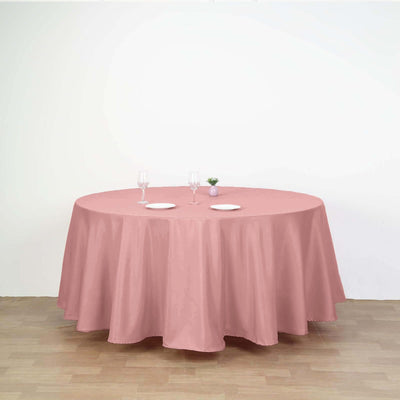 Polyester Round Tablecloth 108" Dusty Rose - Durable and Stain-Resistant for Easy Maintenance