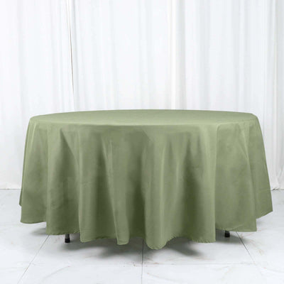 Polyester Round Tablecloth 108" Dusty Sage Green - Durable and Stain-Resistant for Easy Maintenance