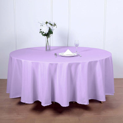 Polyester Round Tablecloth 108" Lavender Lilac - Durable and Stain-Resistant for Easy Maintenance