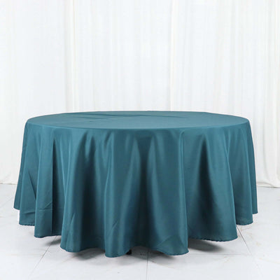 Polyester Round Tablecloth 108" Peacock Teal - Durable and Stain-Resistant for Easy Maintenance