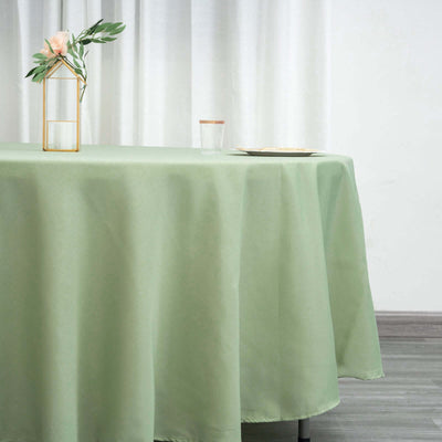 Polyester Round Tablecloth 108" Sage Green - Durable and Stain-Resistant for Easy Maintenance