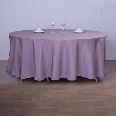 Polyester Round Tablecloth 120" Violet Amethyst - Durable & Seamless Table Cover