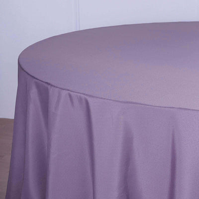 Polyester Round Tablecloth 120" Violet Amethyst - Durable & Seamless Table Cover