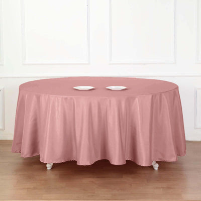 Polyester Round Tablecloth 120" Dusty Rose - Durable & Seamless Table Cover