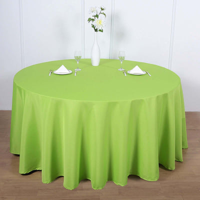 Polyester Round Tablecloth 120" Apple Green - Durable & Seamless Table Cover
