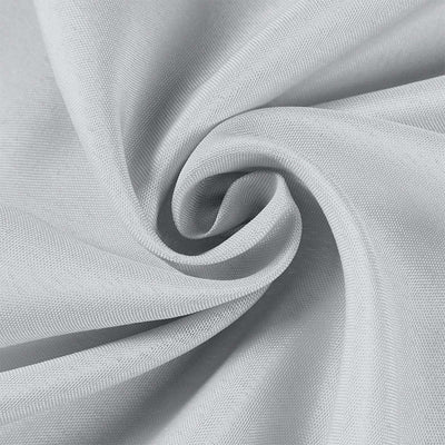 Polyester Round Tablecloth 120" Silver - Durable & Seamless Table Cover