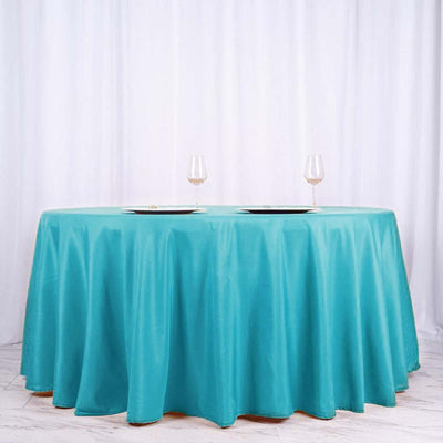 Polyester Round Tablecloth 120" Turquoise - Durable & Seamless Table Cover