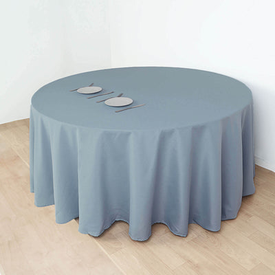 Polyester Round Tablecloth 132" Dusty Blue - Seamless Finish Table Cover
