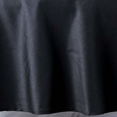 Premium Polyester Round Tablecloth 132" Black - Seamless 220GSM Wrinkle-Resistant & Durable Finish