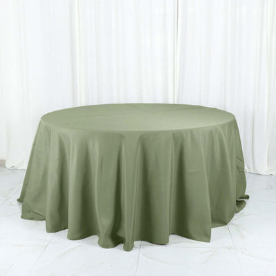 Polyester Round Tablecloth 132" Dusty Sage Green - Seamless Finish Table Cover