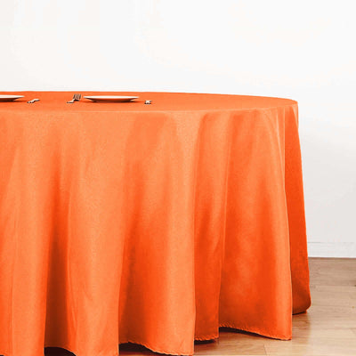 Polyester Round Tablecloth 132" Orange - Seamless Finish Table Cover