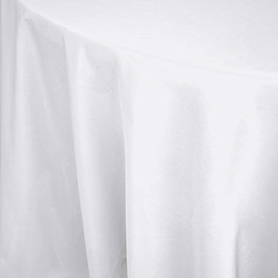 Polyester Round Tablecloth 132" White with Seamless Finish - Sophisticated Decor for Upscale Occasions