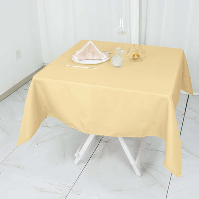 Premium Polyester Square Tablecloth 54"x54" Champagne - 220GSM Wrinkle-Resistant Table Cover