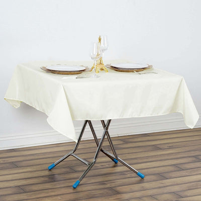 Premium Polyester Square Tablecloth 54"x54" Ivory - 220GSM Wrinkle-Resistant Table Cover