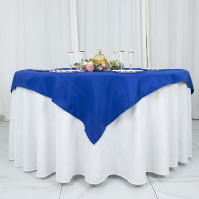 Premium Polyester Square Table Overlay 54"x54" Royal Blue - 220GSM Wrinkle-Resistant Table Topper