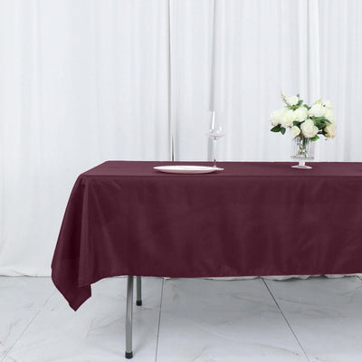 Polyester Rectangle Tablecloth 54"x96" Burgundy - Linen Texture Table Cover