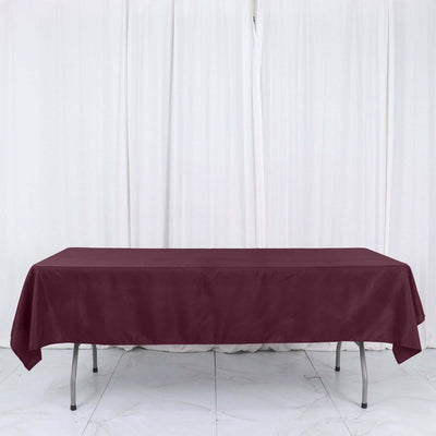 Polyester Rectangle Tablecloth 54"x96" Burgundy - Linen Texture Table Cover