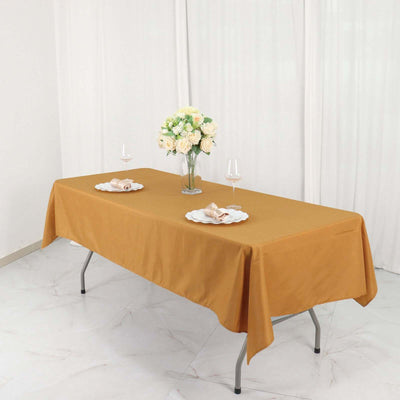 Polyester Rectangle Tablecloth 54"x96" Gold - Linen Texture Table Cover