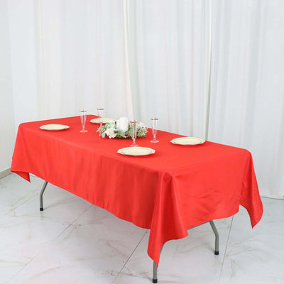 Polyester Rectangle Tablecloth 54"x96" Red - Linen Texture Table Cover