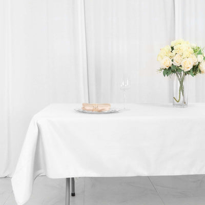 Polyester Rectangle Tablecloth 54"x96" White - Linen Texture Chic Decor for Casual Dining