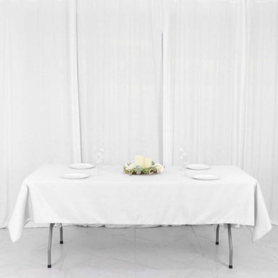 Polyester Rectangle Tablecloth 54"x96" White - Linen Texture Chic Decor for Casual Dining