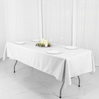 Polyester Rectangle Tablecloth 54"x96" White - Linen Texture Chic Decor for Casual Dining